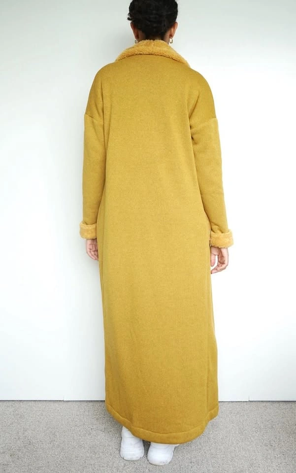 Soft Yellow Mustard Long Jacket with Pockets - photo 2