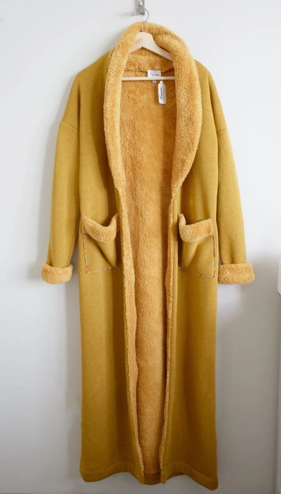 Soft Yellow Mustard Long Jacket with Pockets - photo 5