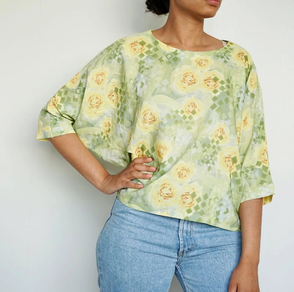 NEW Green Yellow Floral Blouse | Floral Fashion Blouse