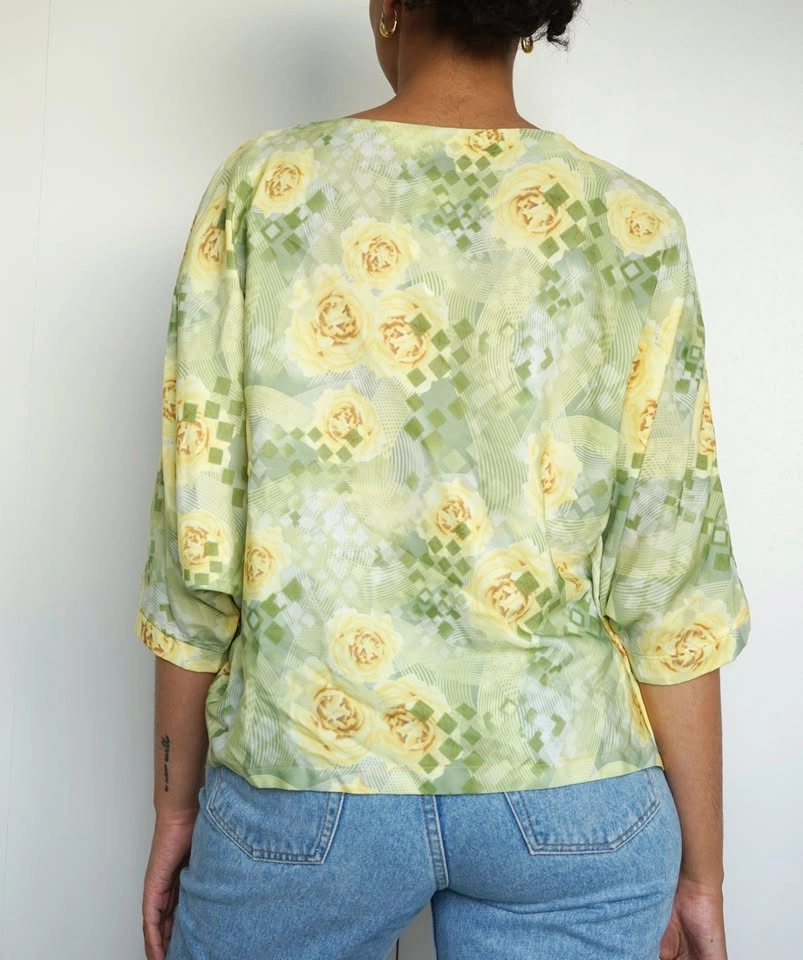 NEW Green Yellow Floral Blouse | Floral Fashion Blouse - photo 3