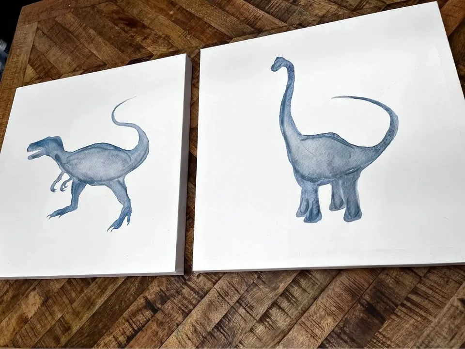 Boys Nursery Canvas Art- Dinosaurs