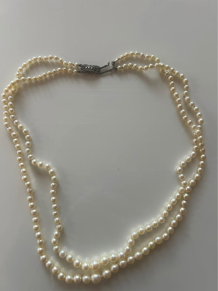 Treated Pearl Necklace with Sterling Silver Clasp - photo 2
