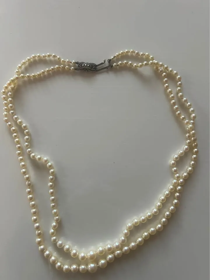 Treated Pearl Necklace with Sterling Silver Clasp image indicator(2)