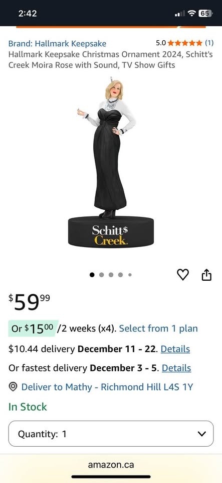 NEW Schitt's Creek Moira Rose Christmas Ornament 2024 - photo 5
