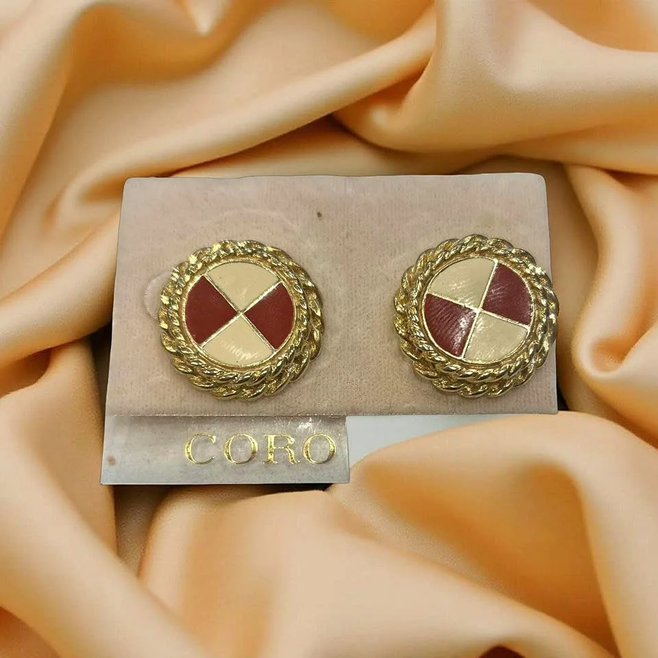 Coro Earrings; Retro Style for Pierced Ear