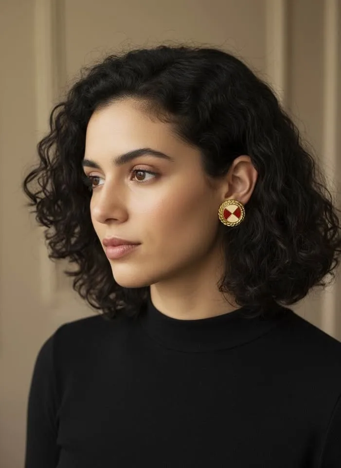 Coro Earrings; Retro Style for Pierced Ear image indicator(2)