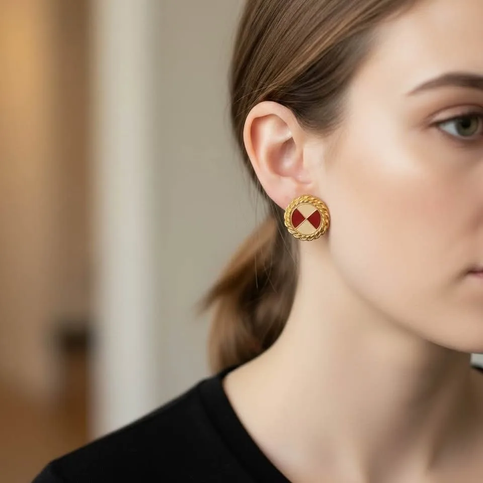 Coro Earrings; Retro Style for Pierced Ear image indicator(5)