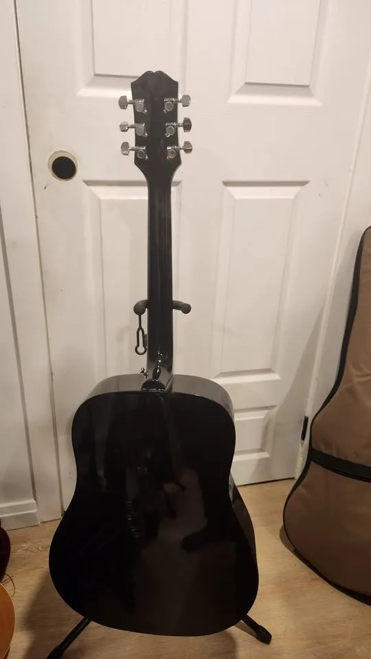 $200 Epiphone Dreadnaught Acoustic Guitar - Black image indicator(3)