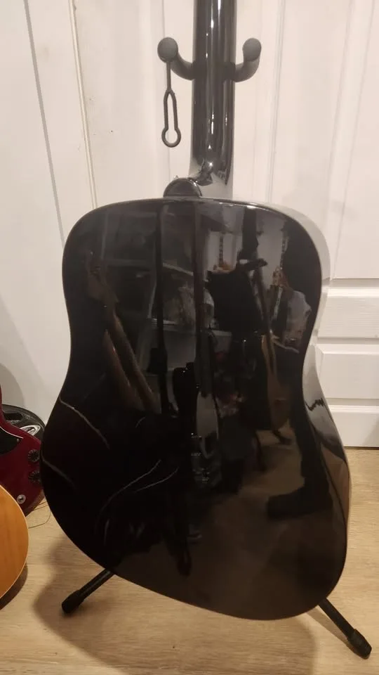 $200 Epiphone Dreadnaught Acoustic Guitar - Black image indicator(8)