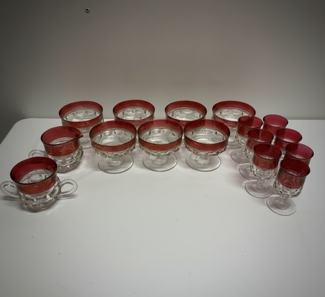 Ruby Stained EAPG Glassware Set - 16-Piece Vintage - photo 2