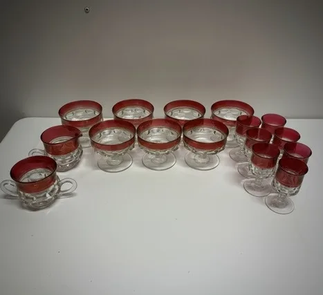 Ruby Stained EAPG Glassware Set - 16-Piece Vintage image indicator(2)