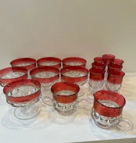 Ruby Stained EAPG Glassware Set - 16-Piece Vintage image indicator(7)