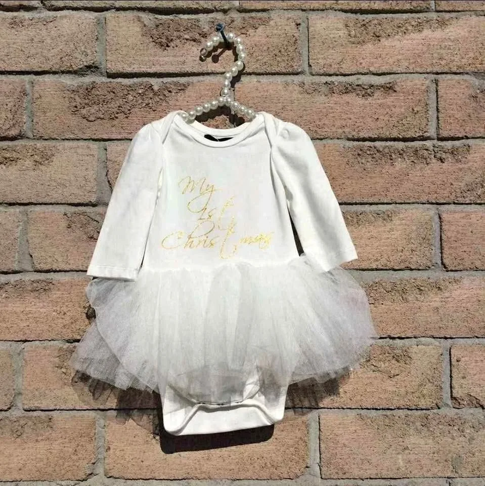 BNWT "My First Christmas" Tutu Onesie Dress 0-3 months