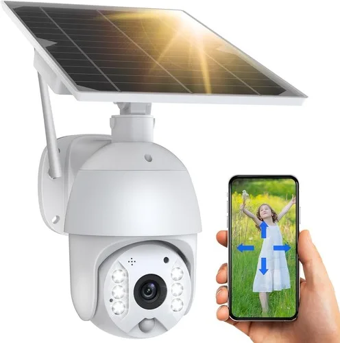 Solar Outdoor Camera Wireless WiFi, 355° Panoramic View