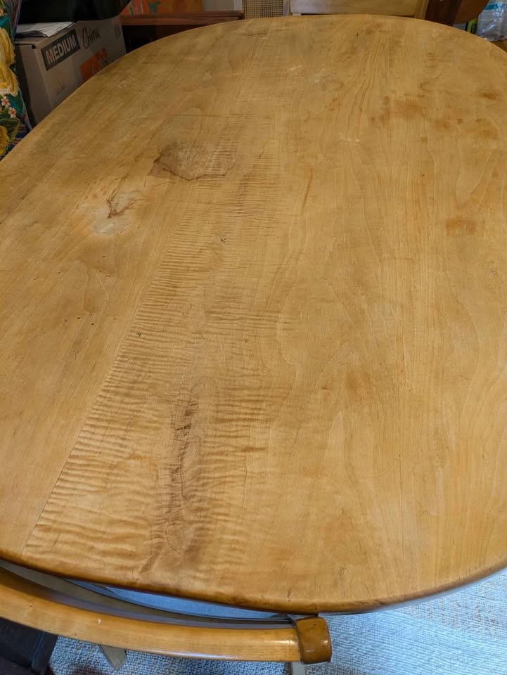 Vintage solid wood dining table with chairs - photo 3