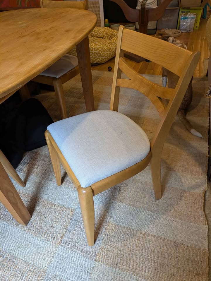 Vintage solid wood dining table with chairs - photo 5