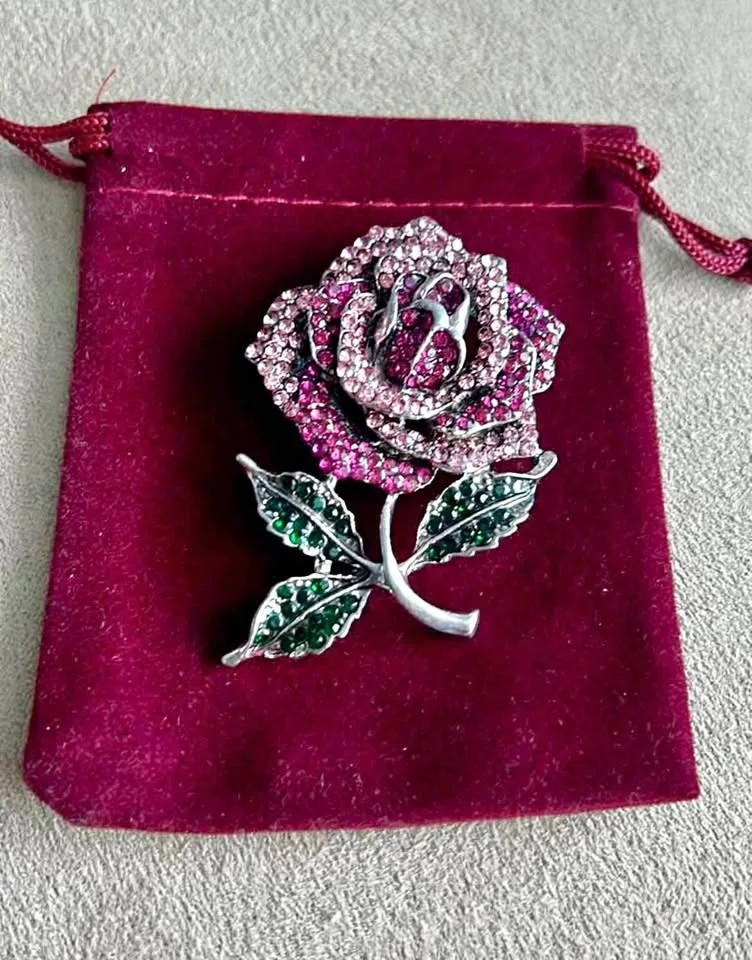 Purple Rose Brooch