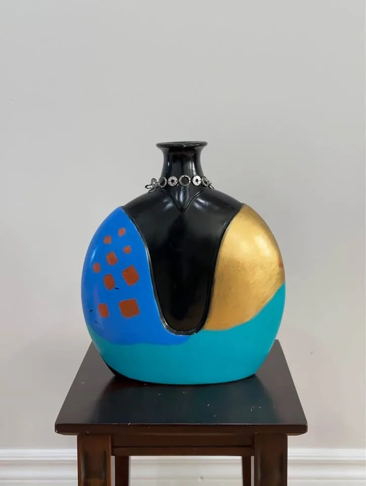 Hand-Crafted Art Deco Vase with Arab Design #Cleanout image indicator(2)