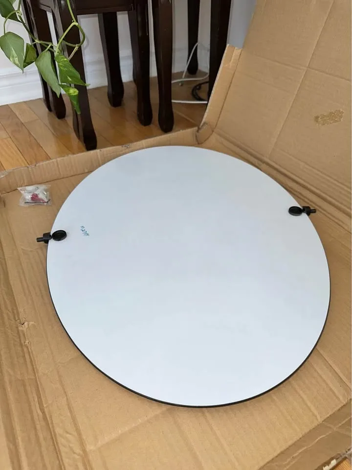 Oval Wall Mirror With Cherry Hardware #Cleanout image indicator(2)