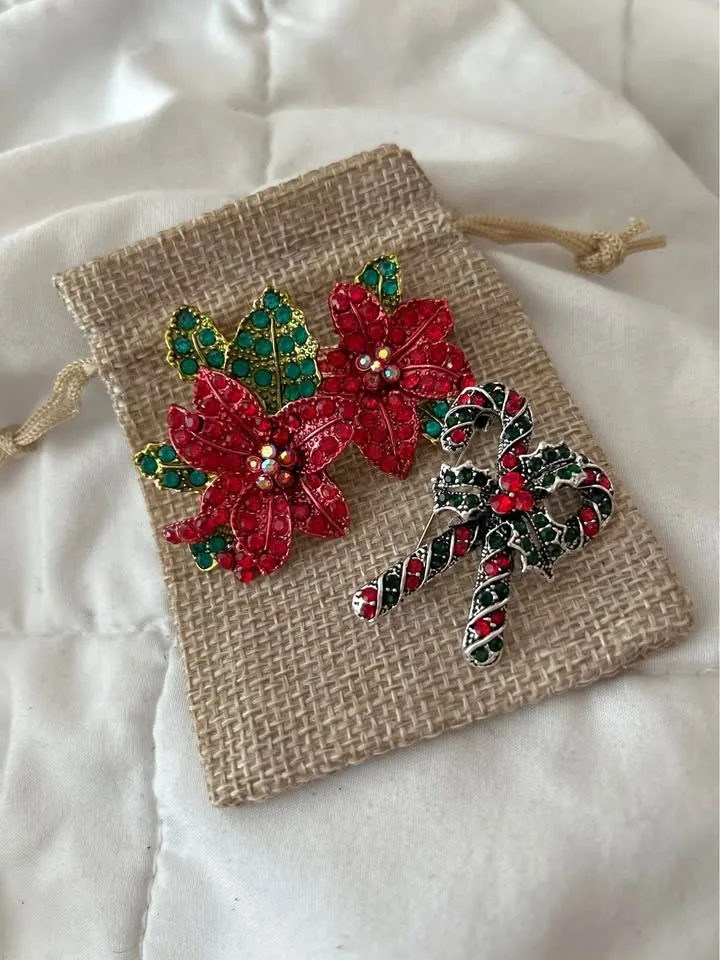 2 Christmas Brooches