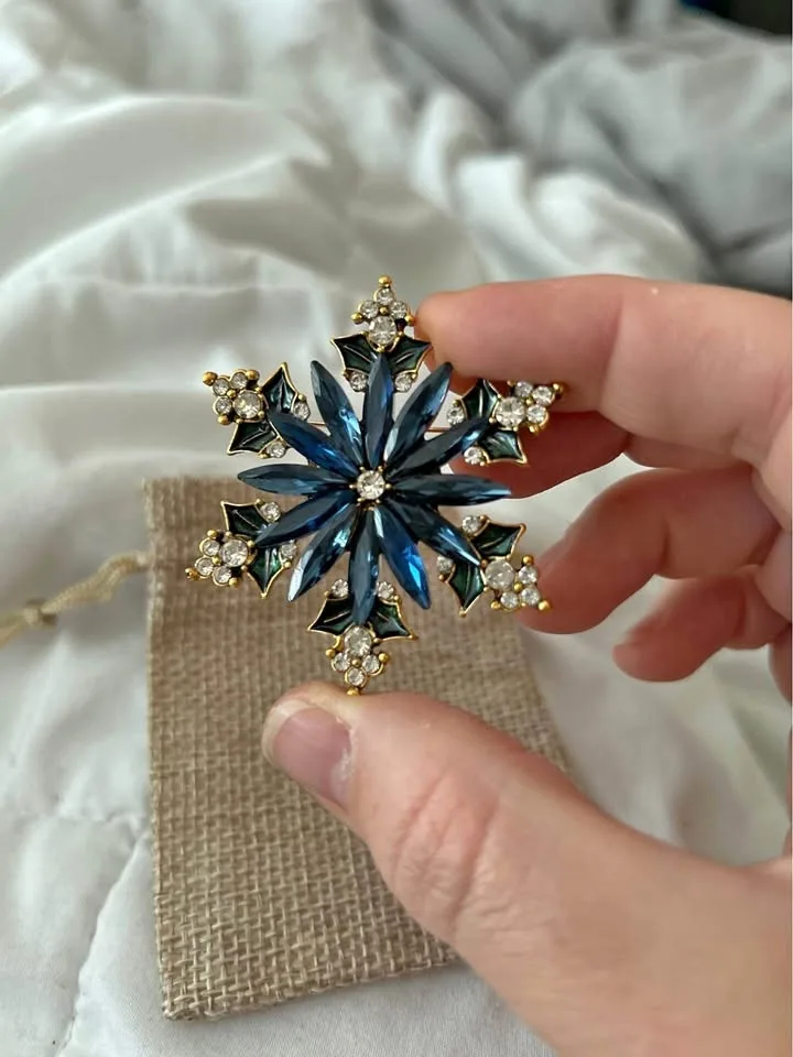 Christmas snowflake brooch