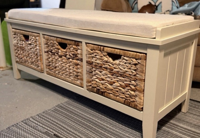 Bench with Storage Baskets