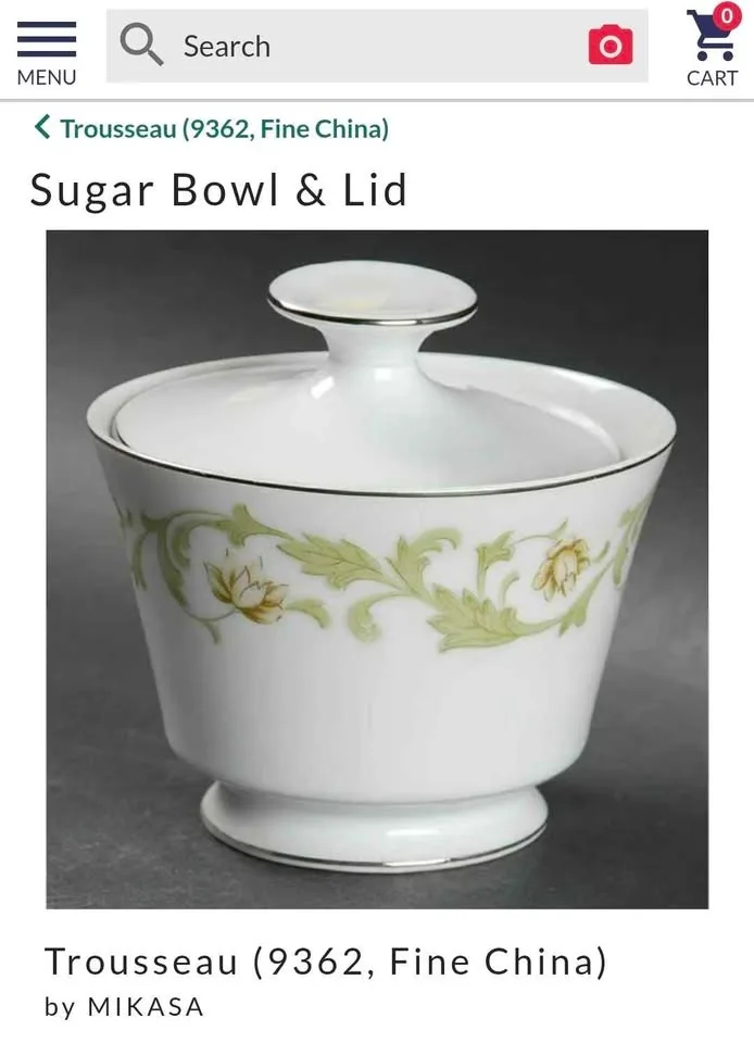 Mikasa Cup, Saucer Sets, Sugar Bowl (Trousseau 9362) image indicator(7)