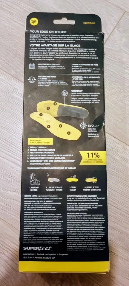 NEW Superfeet Pro Carbon hockey insoles image indicator(4)