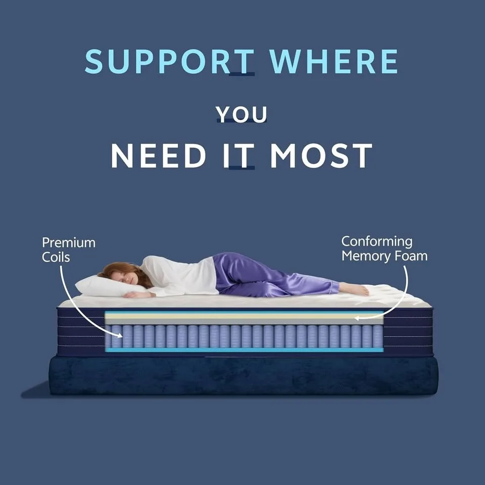 New queen hybrid mattress — sweet sleep, zero stress! 🛏️ image indicator(5)