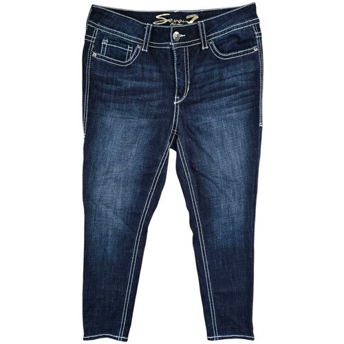 Seven7 Starlette Crop Jeans Womens Size 12 Blue Dark Wash