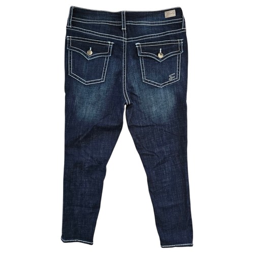 Seven7 Starlette Crop Jeans Womens Size 12 Blue Dark Wash - photo 2