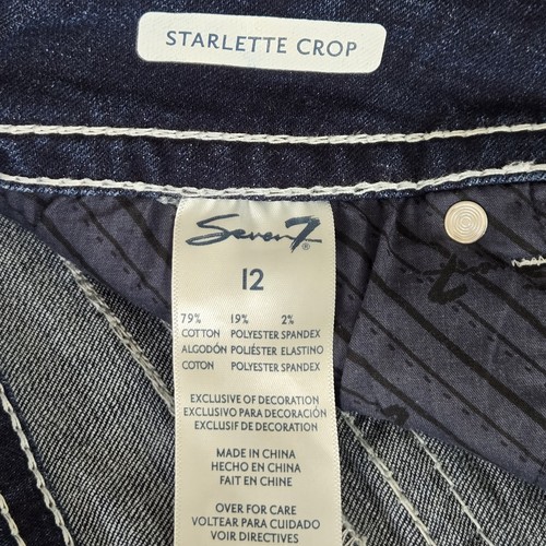 Seven7 Starlette Crop Jeans Womens Size 12 Blue Dark Wash - photo 3
