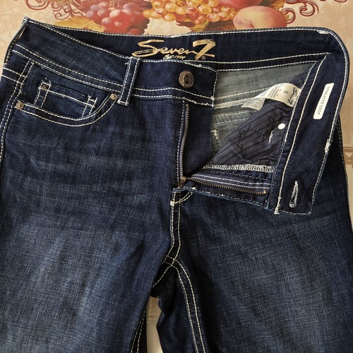 Seven7 Starlette Crop Jeans Womens Size 12 Blue Dark Wash - photo 4