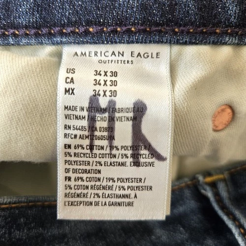 American Eagle Athletic Skinny Jeans Mens 34x30 Blue - photo 3