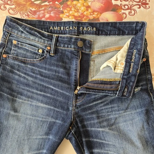 American Eagle Athletic Skinny Jeans Mens 34x30 Blue - photo 5