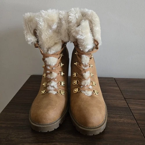 G by Guess Heeled Boots Womens Size 10M Tan Faux Fur - photo 4