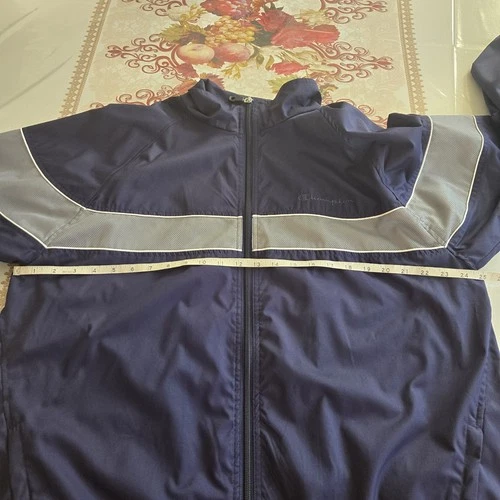 Champion Windbreaker Jacket Mens Size XL Navy Gray - photo 4