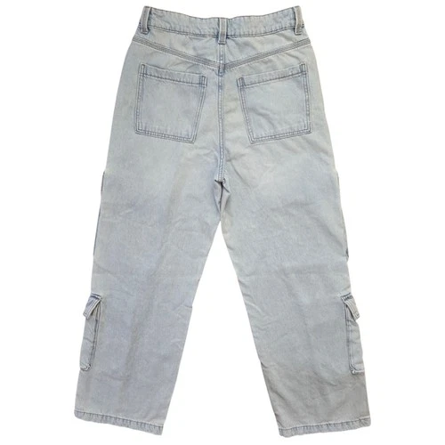 H&M Divided Cargo Jeans Womens Size 4 Blue Light Wash - photo 2