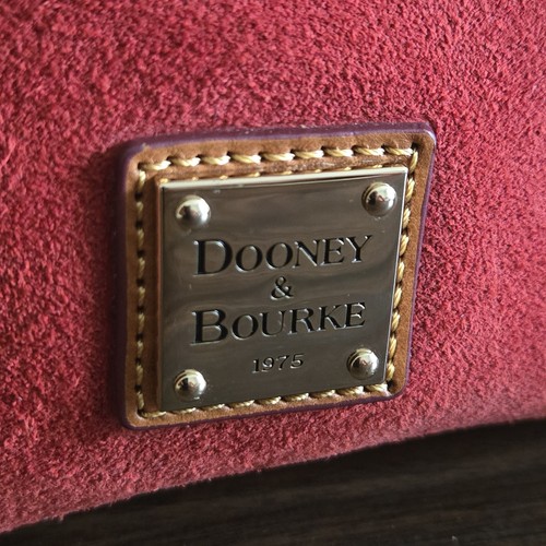 Dooney & Bourke Hobo Bag Red Suede Leather Trim - photo 2