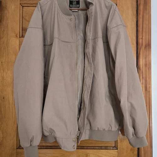 Haband Bomber Jacket Mens Size 2X Tan Khaki Full Zip - photo 5
