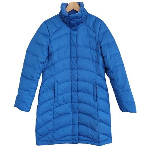 Lands' End Long Puffer Jacket Womens Small 6-8 Blue