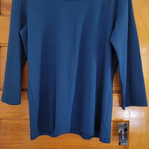Style & Co Blouse Womens XL Blue 3/4 Sleeve Rhinestone - photo 4