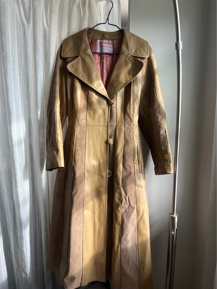 Vintage suede and leather coat size small - photo 2