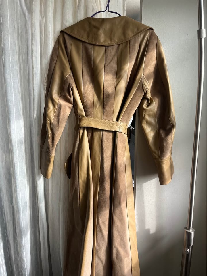 Vintage suede and leather coat size small - photo 3