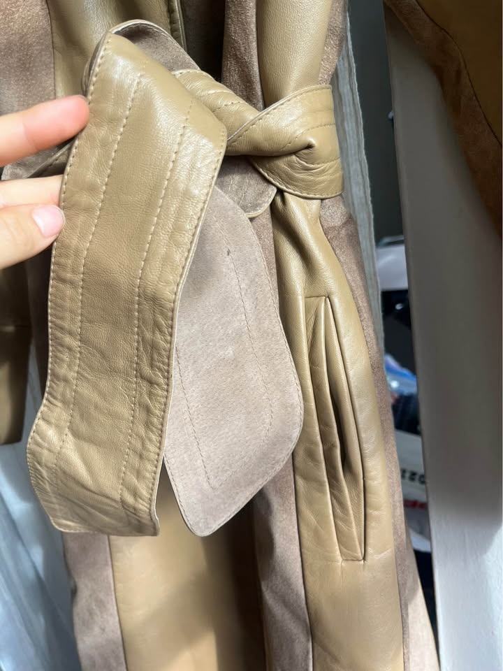 Vintage suede and leather coat size small - photo 5
