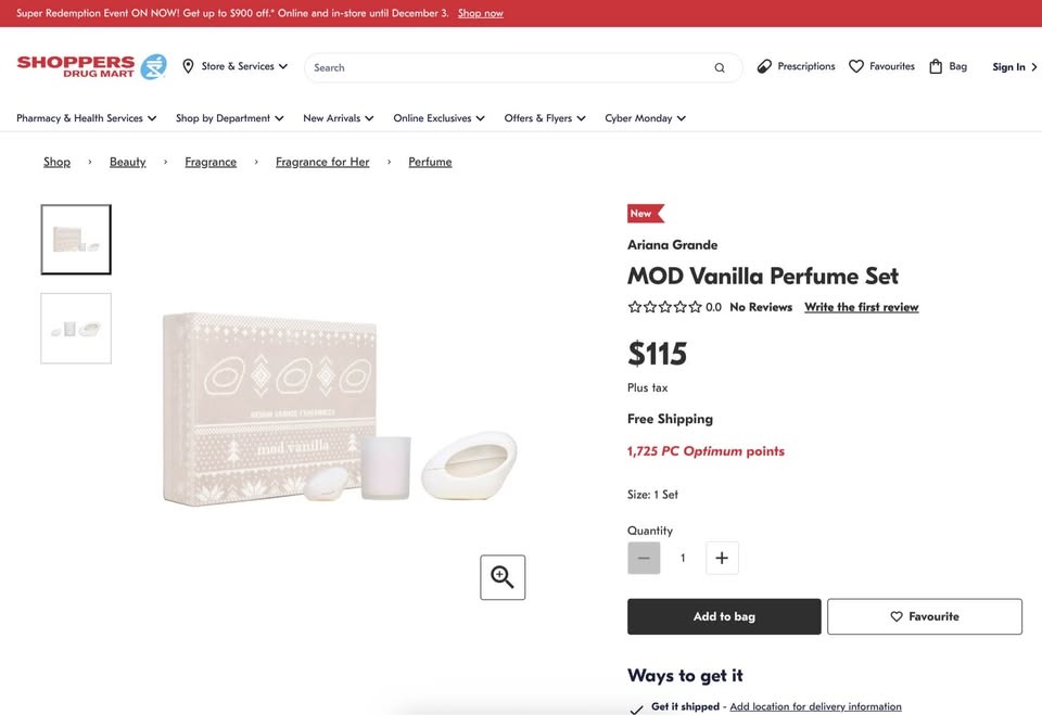 (NEW, UNOPENED) Ariana Grande MOD Vanilla Perfume Set - photo 2