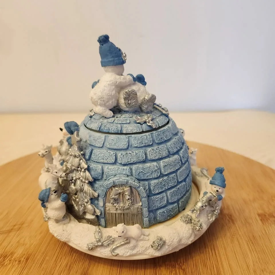 Vintage Snowman Music Box Christmas Theme #Cleanout image indicator(2)