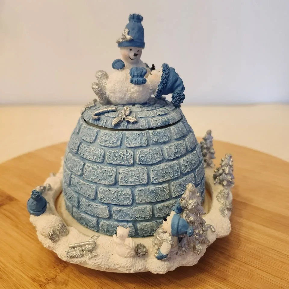 Vintage Snowman Music Box Christmas Theme #Cleanout image indicator(3)