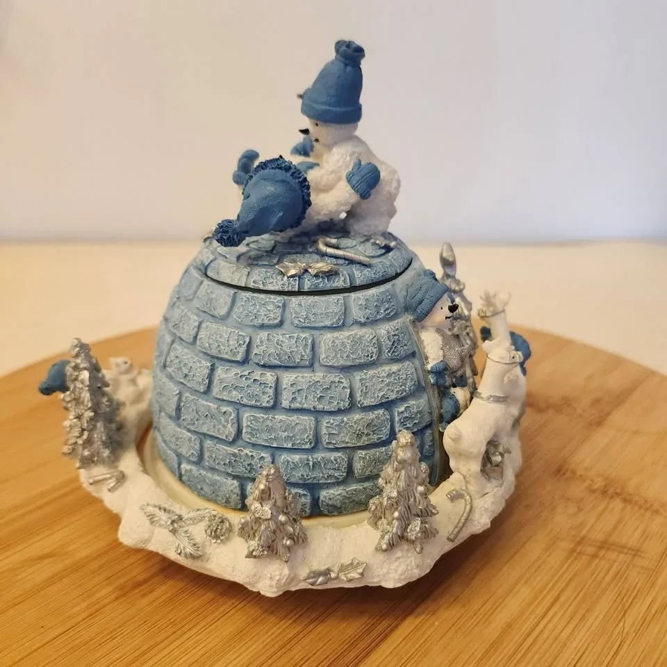 Vintage Snowman Music Box Christmas Theme #Cleanout image indicator(4)