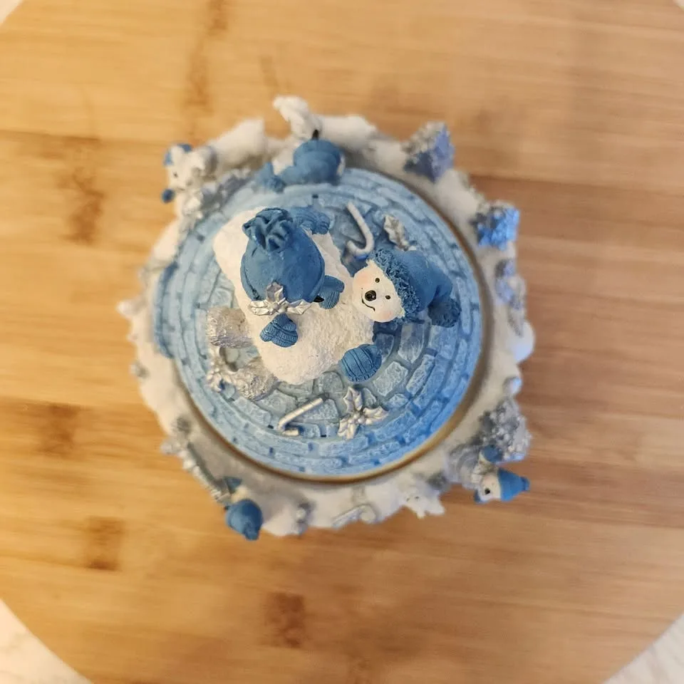 Vintage Snowman Music Box Christmas Theme #Cleanout image indicator(6)